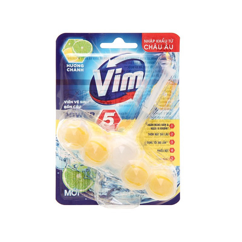 Vim POWER 5 ห้องน้ําทําความสะอาด PILLS 55G/ TOILET DROP PILLS