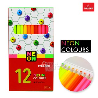 สีไม้ Colleen สะท้อนแสง 12 สี หัวเดียว (Neon Colours 775N)