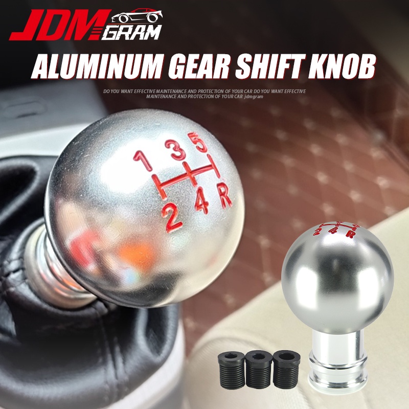 JDMGRAM อลูมิเนียมเกียร์รถเกียร์ KNOB Manual Universal Auto PUSH Down SHIFT LEVER HEAD Shifter ชิ้นส่วนการปรับเปลี่ยนรถยนต์อุปกรณ์เสริม