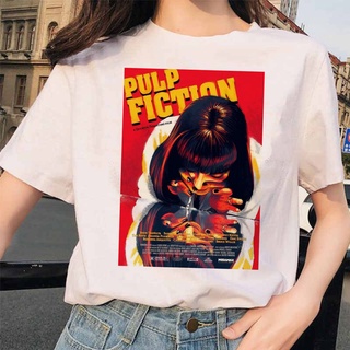 เสื้อยืด พิมพ์ลายกราฟฟิค Pulp Fiction สไตล์ฮิปฮอป แฟชั่นฤดูร้อน สําหรับผู้หญิง