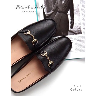 EARL GREY รองเท้าหนังหนังแท้ หนังนิ่ม พื้นนุ่ม มีซัพพอร์ต รุ่น Princeton Loafer series in Black