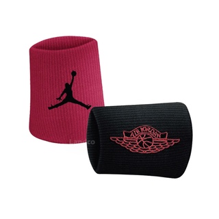 Nike ไนกี้ ผ้ารัดข้อมือ สำหรับเล่นกีฬา สำหรับออกกำลังกาย สีดำ/แดง Wristbands Jordan Jumpman X Wings 98683 (590)