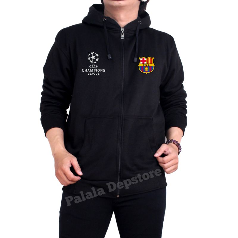 Barca Zipper Hoodie// Distro Football Zipper Hoodie//Premium Barca Hoodie//Unisex