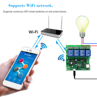 ★5PCS Smart Remote Control Wireless Switch Compatible with Sonoff Universal Module 4ch DC 5V 12V 32V Wifi Switch Timer P