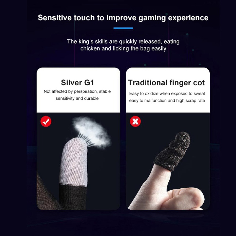 Vivi ถุงมือเล่นเกมแบบบางพิเศษระบายอากาศป้องกันเหงื่อสําหรับโทรศัพท์มือถือ