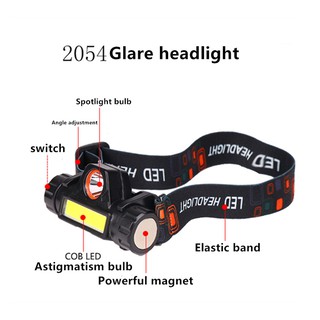 ไฟฉายคาดหัว COB Outdoor Headlamp COB+ XPE Light Head flashlight Charging lighting With Magnet USB ชาร์จไฟได้