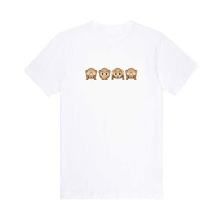 【HOT】เสื้อยืด EMOJI รูปลิง unisex ใส่สบาย ผ้านิ่ม