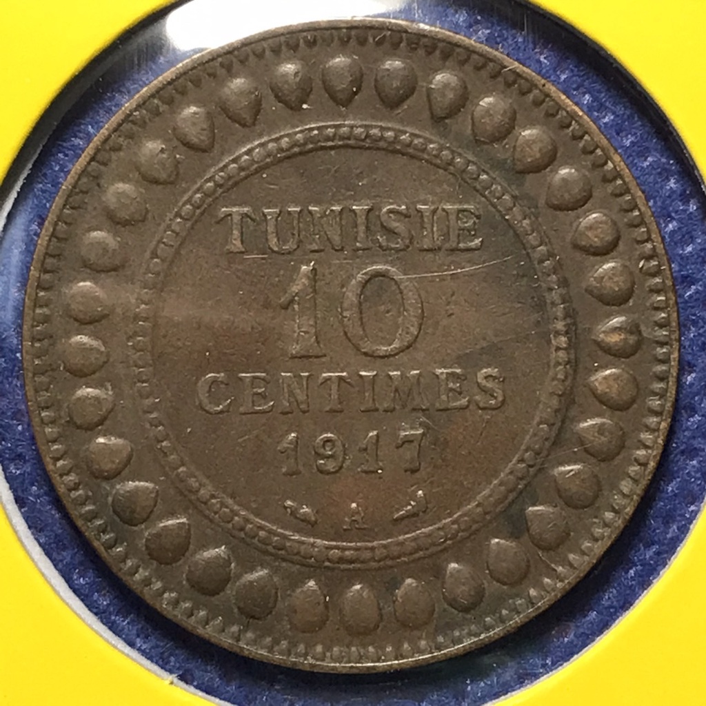 No.60811 ปี1917 ตูนิเซีย 10 CENTIMES เหรียญสะสม เหรียญต่างประเทศ เหรียญเก่า หายาก ราคาถูก