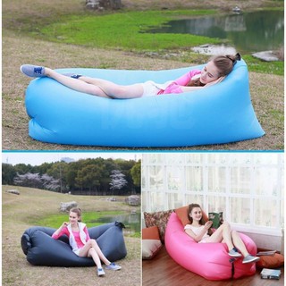 โซฟาลม โซฟาเป่าลมแบบพกพา Lazy Bag Air Bed สีแดง