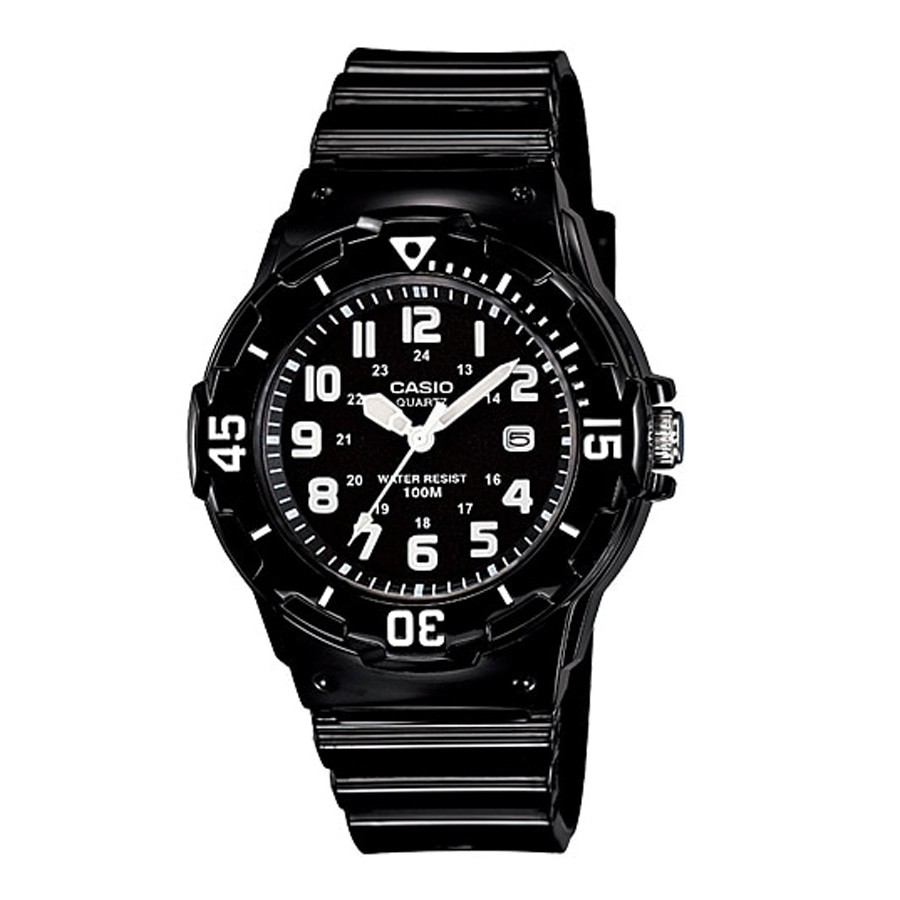 Casio Standard นาฬิกาข้อมือผู้หญิง สายเรซิ่น  รุ่น LRW-200H,LRW-200H-1B,LRW-200H-1BV - สีดำ