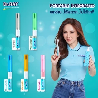 ￼Dr.RAY แปรงสีฟันพกพา (รุ่น D82) ยาสีฟัน 10 กรัม แปรงสีฟัน 2 in 1 แปรงพกพา ยาสีฟัน สำหรับพกพา Toothbrush+Toothpaste