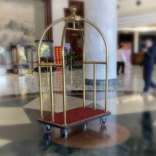 รถเข็นกระเป๋าโรงแรม Luggage Cart  รถเข็นโรงแรม 2ขนาด รถเข็นสีทอง รถเข็นกระเป๋า -มีพร้อมส่ง-