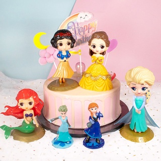 ท็อปเปอร์ ตุ๊กตาฟิกเกอร์ Disney Princess ท็อปเปอร์ รูปโมเดลเจ้าหญิงการ์ตูน สำหรับแต่งเค้ก