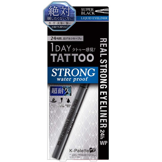 K-PALETTE - 1 Day Tattoo อายไลเนอร์ เค-แพเลท วัน เดย์ แทททู เรียล สตรอง อายไลเนอร์ กันน้ำ สีดำ ซุปเป