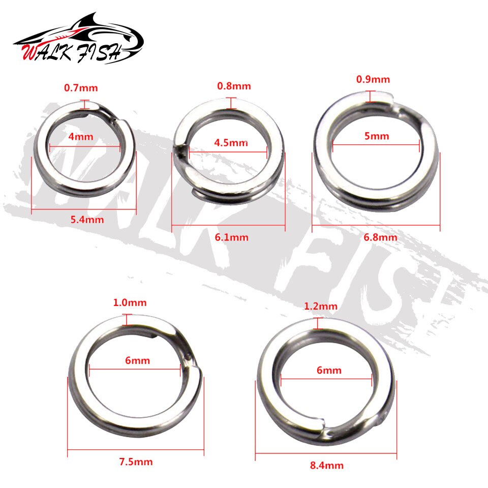 Walk FISH แหวนสเตนเลส แบบคู่ อุปกรณ์เสริม สําหรับตกปลา 50 ชิ้น - รูปที่ 4