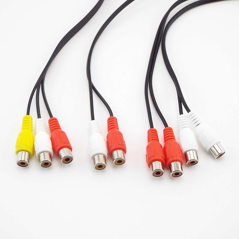 3.5 มม.แจ็คปลั๊กสเตอริโอสายสัญญาณเสียง 2RCA ซ็อกเก็ตหญิงชายหูฟัง 3.5 Aux Y อะแดปเตอร์ Universal สาย RCA THH1