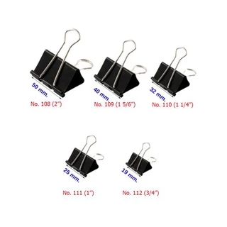 (KTS)คลิปหนีบดำ คลิปดำ คลิปหนีบเอกสาร ตราช้าง เบอร์ E108, E109, E110, E111, E112(เลือกเบอร์ได้)