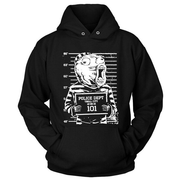 Trollface Troll Face Internet Meme Forum Trolling Mugshot Hoodie