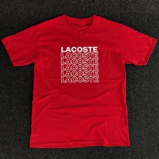 [S-5XL] เสื้อยืด พิมพ์ลายตัวอักษร Lacoste เงา