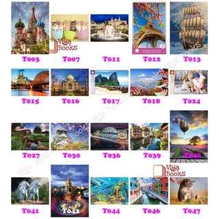 จิ๊กซอว์ 500 ชิ้น ชุดที่ 1 รหัส T001-T047 ลายทั่วไป ลายวิว หมาแมว เรือ ทะเล ภูเขา Jigsaw Puzzle เลือกแบบได้ [TR]