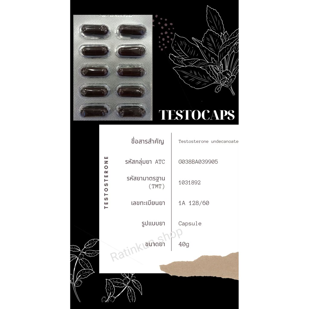 ฮอร์โมนเพศชาย Testocaps (30 แคปซูล) - r.t.k.shop - ThaiPick