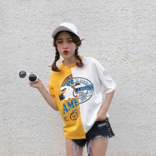 yellow 2tone tee #สินค้านำเข้าคิ้วๆ