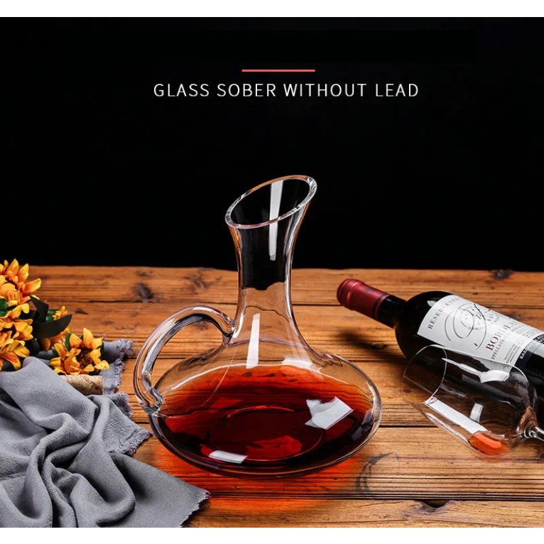 Decanter ดีแคนเตอร์ เหยือกพักไวน์ เทมเทชั่น Crystal Clear Glass Horn Wine Decanter ขวดเก็บไวน์แดงขวดไวน์แก้วสร้างสรรค์