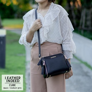 LEATHER INDEED กระเป๋าหนังแท้ รุ่น Cube พร้อมส่ง