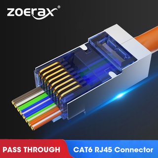 Zoerax RJ45 Cat6 อุปกรณ์เชื่อมต่อเครือข่าย EZ เป็นปลั๊ก STP สําหรับสายเคเบิลเครือข่าย STP