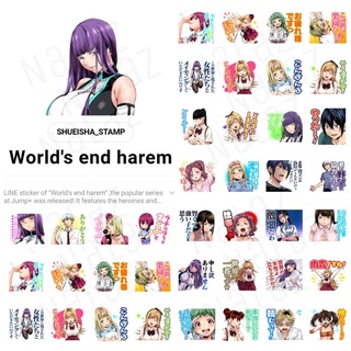 ใหม่‼️ Worlds End Harem สติกเกอร์ไลน์ Shuumatsu no Harem ภาษาญี่ปุ่น ไม่หมดอายุ 終末のハーレム