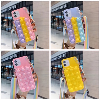 3D relieve stress Push Bubble Rainbow zipper wallet phone case for iPhone SE 2020 6 6s 7 8 plus x xs max xr 11 pro max 12 mini