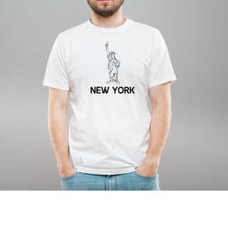 เสื้อวินเเทจNew York พร้อมส่งเสื้อยืดพิมพ์ลายเสื้อเท่ๆสีขาว+ดำผ้าCottonแท้100%