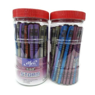 เอลเฟ่น(Elfen) ปากกาลูกลื่น LISO ST0RM 0.5มม. หมึกสีน้ำเงิน ด้ามคละสี (50ด้าม)