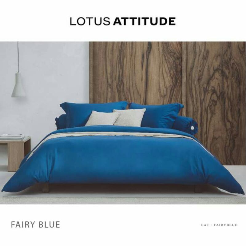 [ของแท้ 💯%] LAT-FAIRY BLUE : เครื่องนอนโลตัส Lotus รุ่น ATTITUDE (สีพื้น) | ผ้าปูที่นอน 3.5, 5, 6 ฟุ