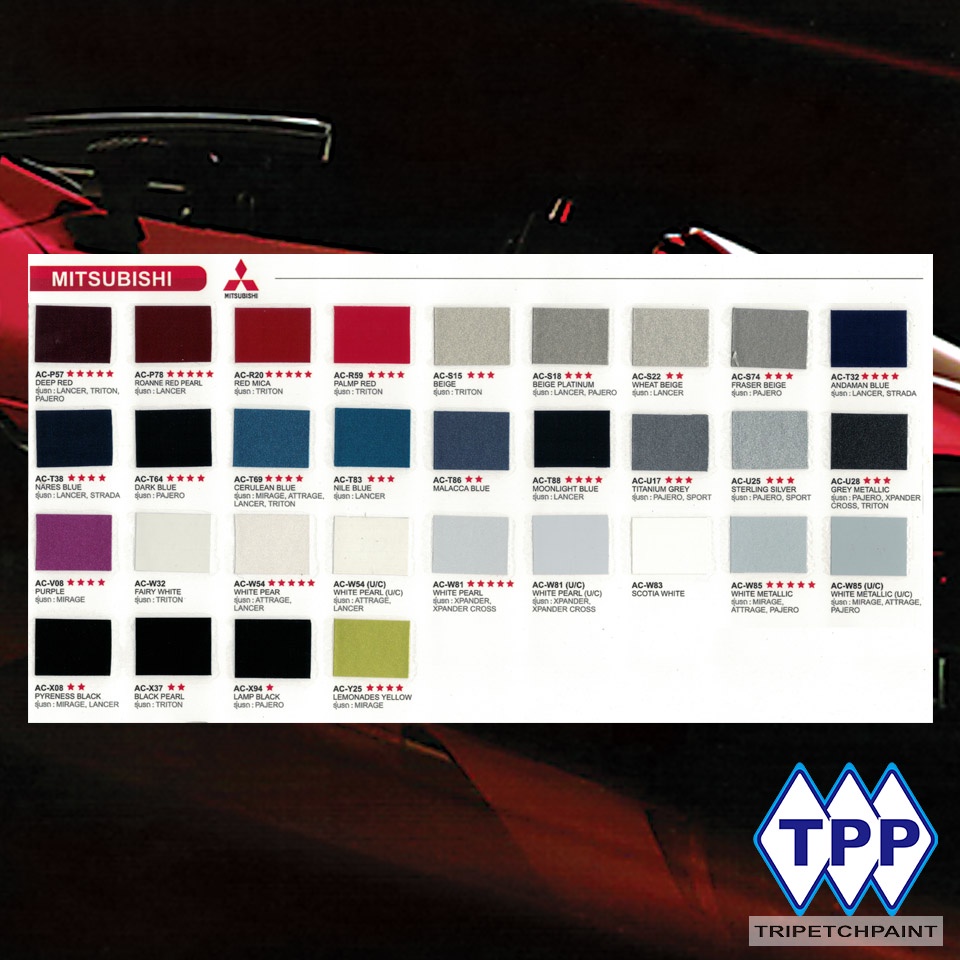 สีเบอร์รถ ยี่ห้อ MITSUBISHI มิตซูบิชิ ของ Nippon P4000 และ Morrison (R59-X08)
