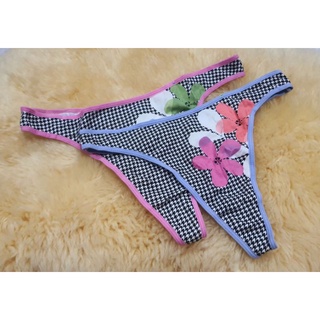 #จีสตริง #gstring #g-string #Thong กางเกงใน ยี่ห้อ HUE ลายขาวดำ ดอกไม้ น่ารักๆ มือ 1