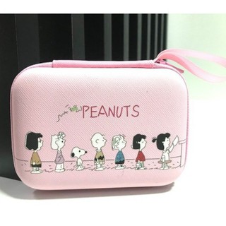 SNOOPY 7P P กล่องเก็บสายชาร์จ กล่องเก็บหูฟัง เอนกประสงค์, Size L ลาย SNOOPY งานดี evaกันกระแทก ขนาด13.5x9.5CM  MANOPNEST