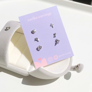 (กรอกโค้ด GG24P ลด 65.-) earika.earrings - old school set เซ็ตต่างหูก้านเงินแท้ คนแพ้ง่ายใส่ได้