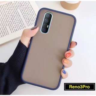 รุ่นใหม่ Case Oppo Reno3Pro เคสออฟโป้ เคสกันกระแทก ปุ่มสีผิวด้าน ขอบนิ่มหลังแข็ง OPPO Reno 3Pro [ ส่งจากไทย ]