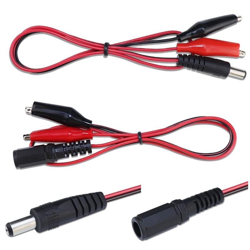 สายเคเบิลแจ็คตัวผู้ ตัวเมีย DC 5.5*2.1 มม. เป็นคลิปปากจระเข้ 12V 3A 50 ซม. THH1