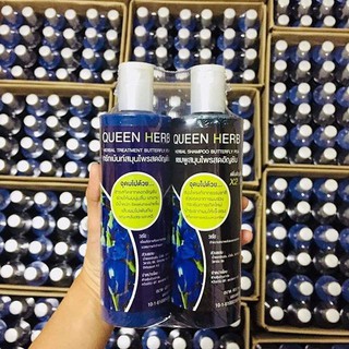 Queenherb แชมพูสมุนไพรควีนเฮิร์บ แชมพูอัญชัน &amp; ทรีทเม้นอัญชัน ของแท้100% (มีบริการเก็บเงินปลายทาง)