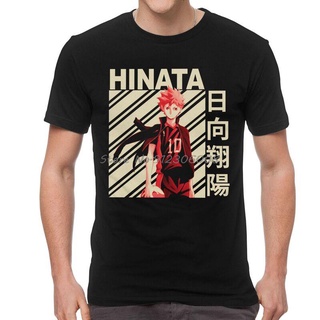 เสื้อยืดคอกลม ผ้าฝ้าย พิมพ์ลายอนิเมะ Haikyuu Shoyo Hinata สไตล์ฮาราจูกุ สตรีท สําหรับผู้ชาย