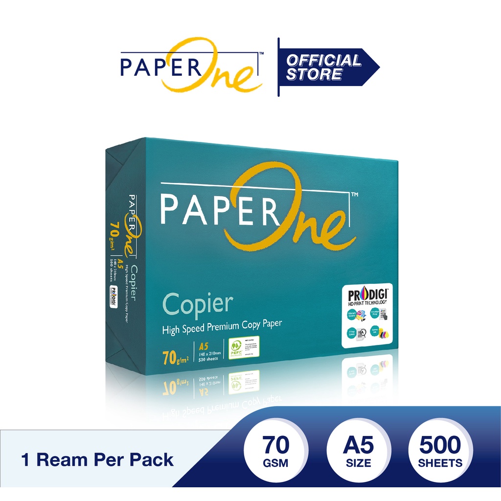 กระดาษถ่ายเอกสาร PaperOne A5 (70 แกรม) 500แผ่นต่อรีม