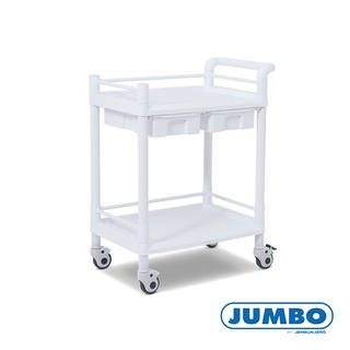 Jenstore Jumbo MDC-2B รถเข็น ABS 2 ชั้น + 2 ลิ้นชัก