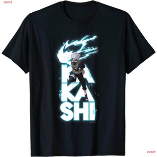 zazat นารูโตะ ฮาตาเกะ คาคาชิ เสื้อยืดพิมพ์ลาย Naruto Shippuden Kakashi Stacked Type T-Shirt เสื้อยืดผู้หญิง เสื้อยืดผู้ช