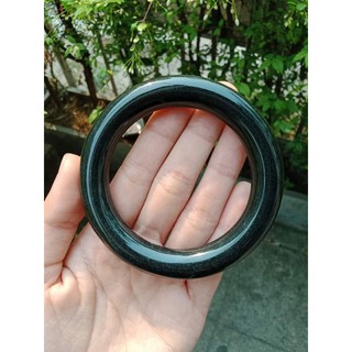 @กำไลหินดำมิ่งมงคล งานhand cut ไซส์60mm.