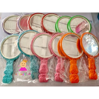 กระจก แบบมีด้ามจับ น่ารักมาก แข็งแรง แพคละ 12 อันคละสี