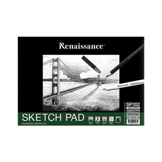 Renaissance (เรนาซองซ์) สมุดวาดเขียน สมุดสเก็ต SP-102 100แกรม 25แผ่น เรียบ 10.5x15 นิ้ว