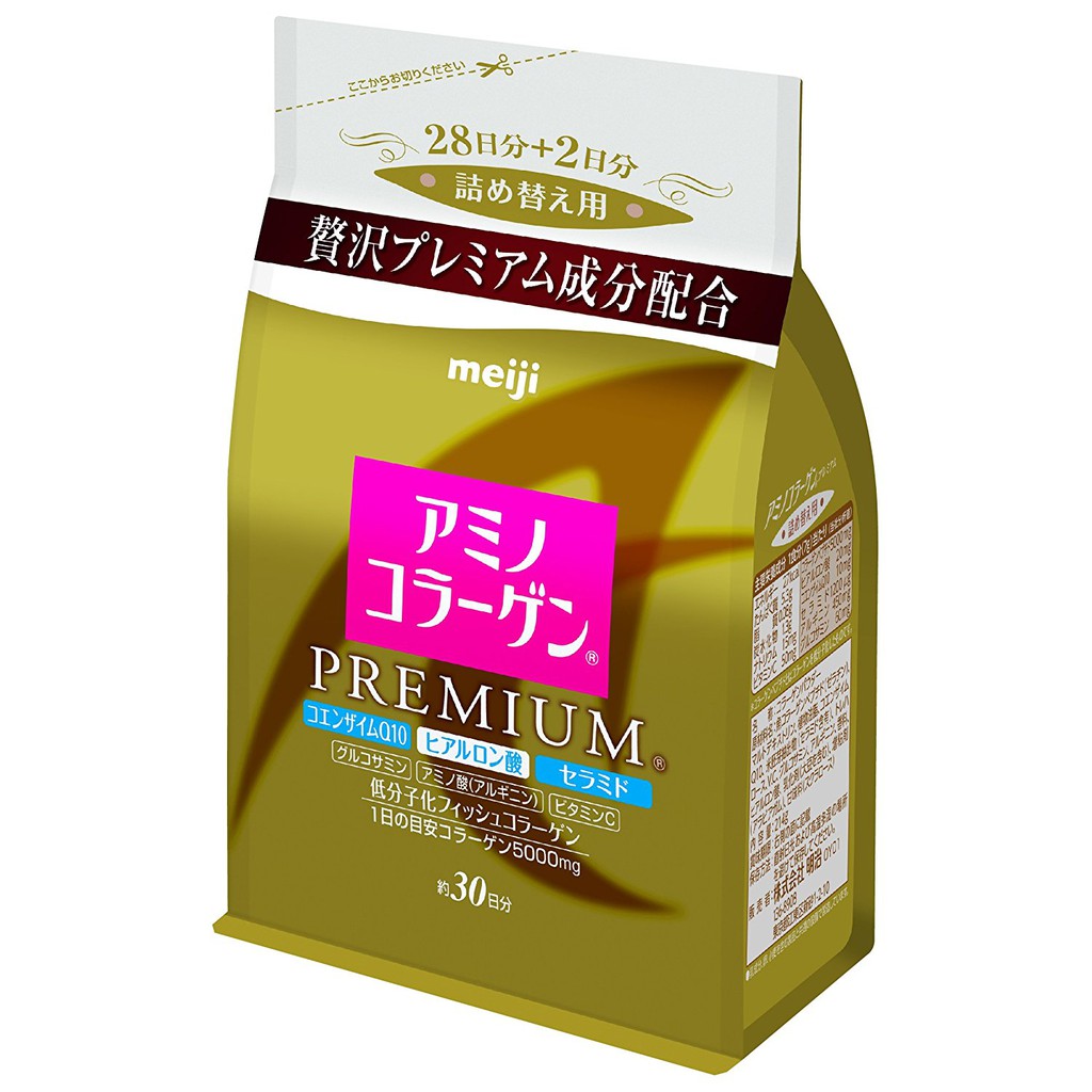 Meiji Amino collagen Premium คอลลาเจนสูตรพรีเมียม โกล ผสม CoQ10 ช่วยต้านอนุมูลอิสระ