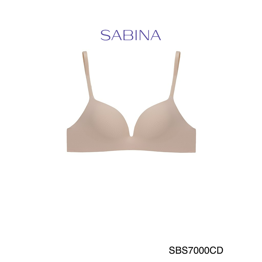 Sabina เสื้อชั้นใน Invisible Wire (ไม่มีโครง) รุ่น Sixnature รหัส SBS7000CD สีเนื้อเข้ม